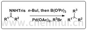 Shapiro和Suzuki反应结合起来产生各种烯烃产物。